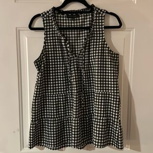 Sanctuary black and white gingham sleeveless blouse